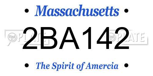 2BA142 Massachusetts License Plate