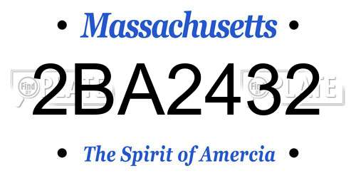 2BA2432 Massachusetts License Plate