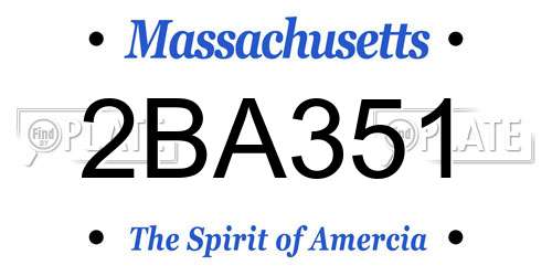 2BA351 Massachusetts License Plate