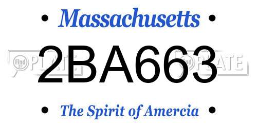 2BA663 Massachusetts License Plate