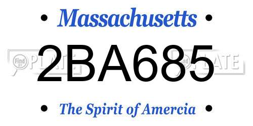 2BA685 Massachusetts License Plate