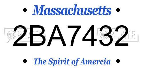 2BA7432 Massachusetts License Plate