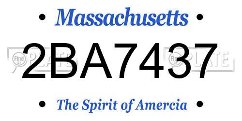 2BA7437 Massachusetts License Plate