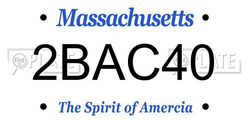 2BAC40 Massachusetts License Plate
