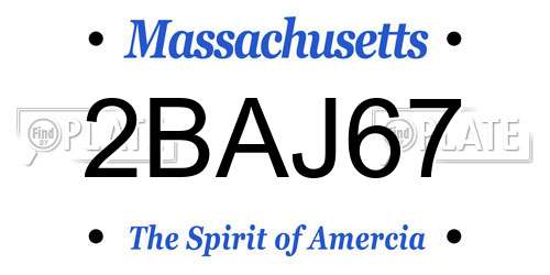 2BAJ67 Massachusetts License Plate