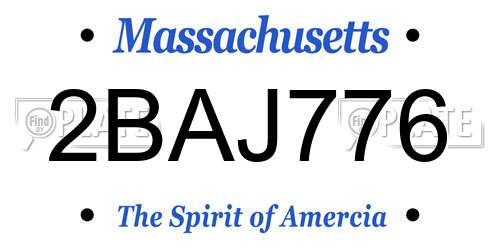 2BAJ776 Massachusetts License Plate