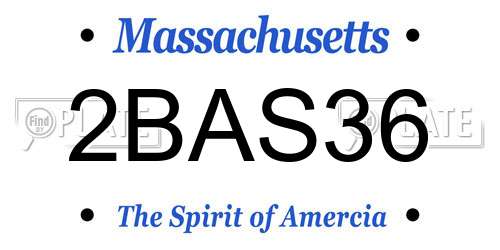 2BAS36 Massachusetts License Plate