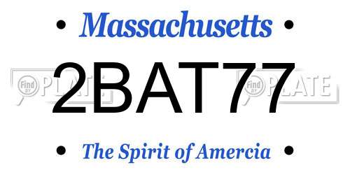 2BAT77 Massachusetts License Plate