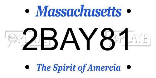 2BAY81 Massachusetts License Plate
