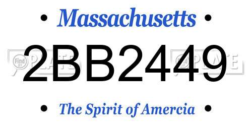 2BB2449 Massachusetts License Plate