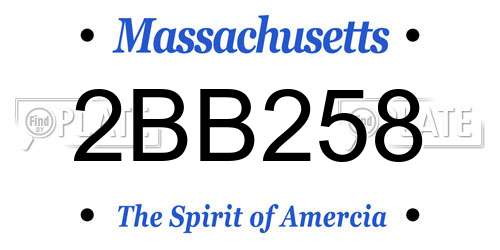 2BB258 Massachusetts License Plate