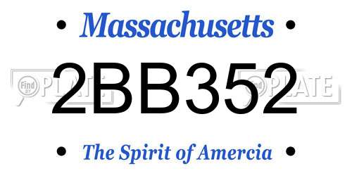 2BB352 Massachusetts License Plate