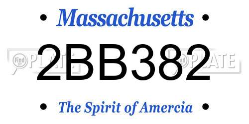 2BB382 Massachusetts License Plate