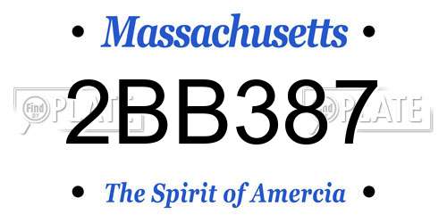 2BB387 Massachusetts License Plate