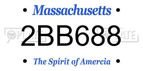 2BB688 Massachusetts License Plate