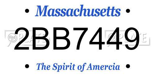 2BB7449 Massachusetts License Plate