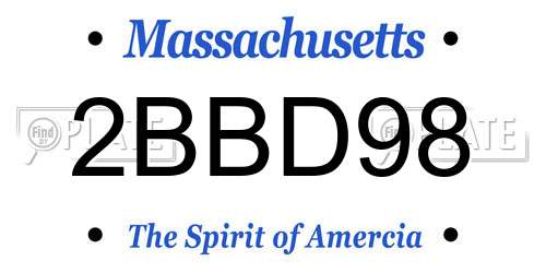 2BBD98 Massachusetts License Plate