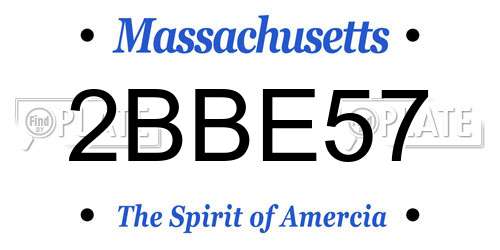 2BBE57 Massachusetts License Plate