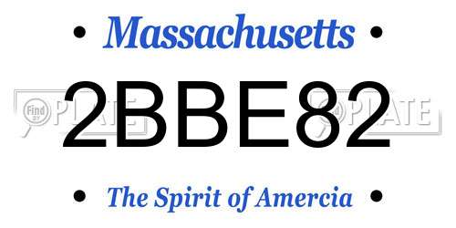 2BBE82 Massachusetts License Plate