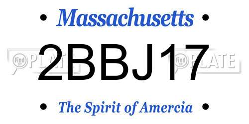 2BBJ17 Massachusetts License Plate