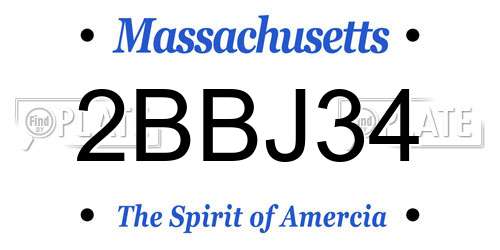 2BBJ34 Massachusetts License Plate