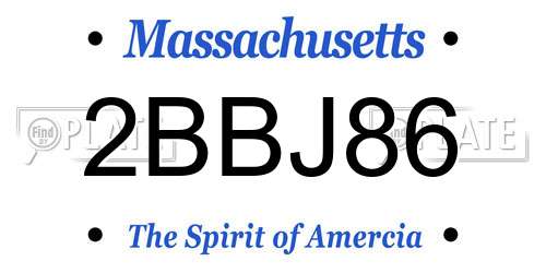 2BBJ86 Massachusetts License Plate