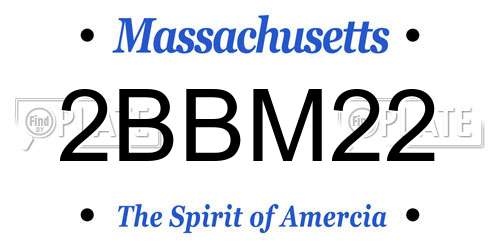 2BBM22 Massachusetts License Plate