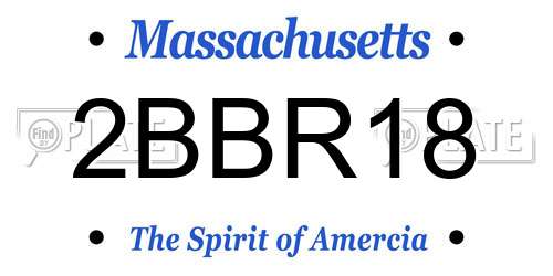 2BBR18 Massachusetts License Plate