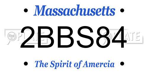 2BBS84 Massachusetts License Plate