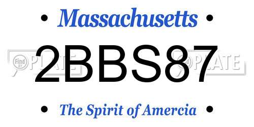 2BBS87 Massachusetts License Plate