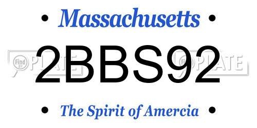 2BBS92 Massachusetts License Plate