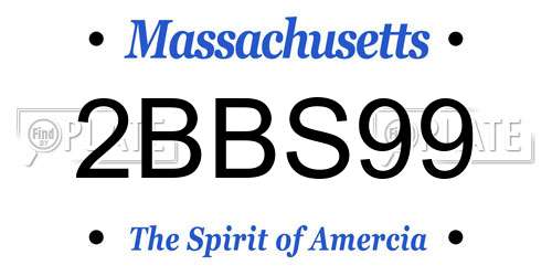 2BBS99 Massachusetts License Plate