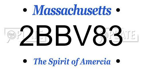 2BBV83 Massachusetts License Plate