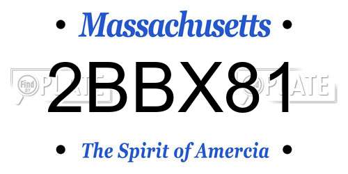 2BBX81 Massachusetts License Plate