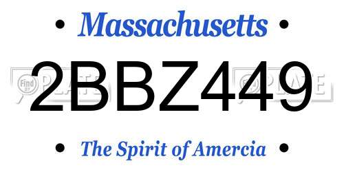 2BBZ449 Massachusetts License Plate