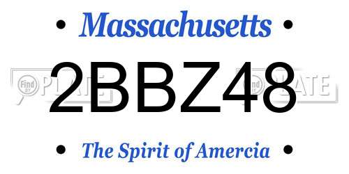 2BBZ48 Massachusetts License Plate