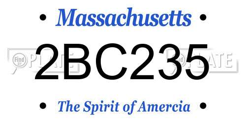 2BC235 Massachusetts License Plate