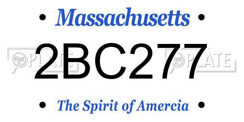 2BC277 Massachusetts License Plate