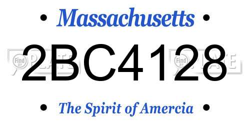 2BC4128 Massachusetts License Plate