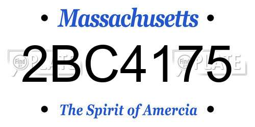 2BC4175 Massachusetts License Plate