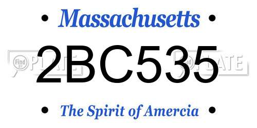 2BC535 Massachusetts License Plate