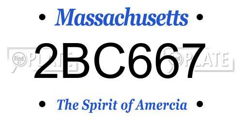 2BC667 Massachusetts License Plate