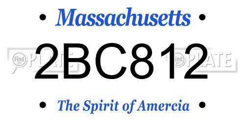 2BC812 Massachusetts License Plate