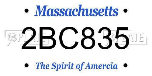2BC835 Massachusetts License Plate