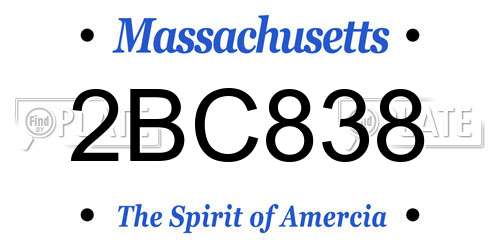 2BC838 Massachusetts License Plate