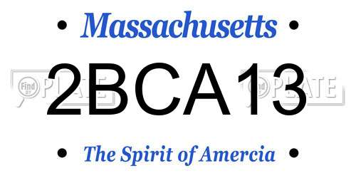 2BCA13 Massachusetts License Plate