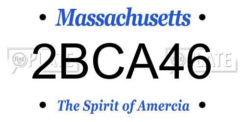 2BCA46 Massachusetts License Plate