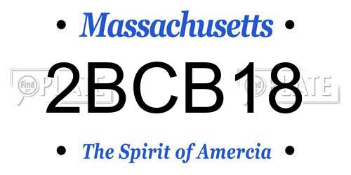 2BCB18 Massachusetts License Plate