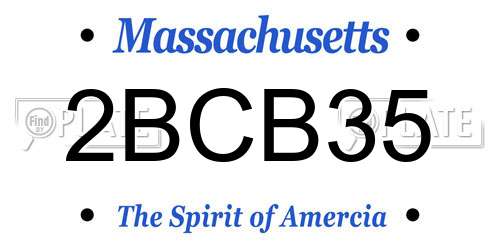 2BCB35 Massachusetts License Plate
