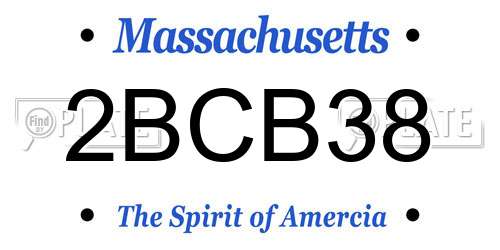 2BCB38 Massachusetts License Plate